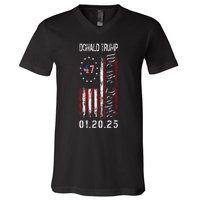 Donald Trump Inauguration Day 2025 47th President Usa Flag V-Neck T-Shirt