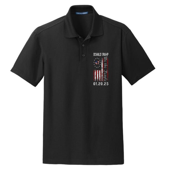 Donald Trump Inauguration Day 2025 47th President Usa Flag Dry Zone Grid Polo