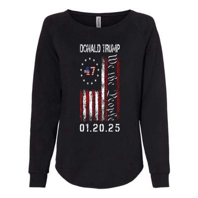 Donald Trump Inauguration Day 2025 47th President Usa Flag Womens California Wash Sweatshirt