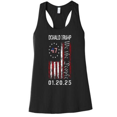 Donald Trump Inauguration Day 2025 47th President Usa Flag Women's Racerback Tank