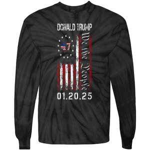 Donald Trump Inauguration Day 2025 47th President Usa Flag Tie-Dye Long Sleeve Shirt