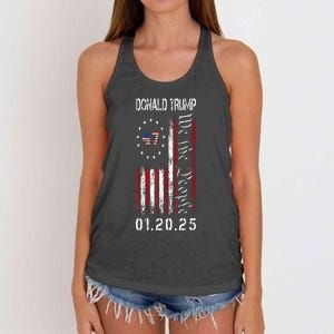 Donald Trump Inauguration Day 2025 47th President Usa Flag Women's Knotted Racerback Tank