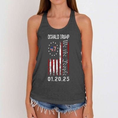 Donald Trump Inauguration Day 2025 47th President Usa Flag Women's Knotted Racerback Tank