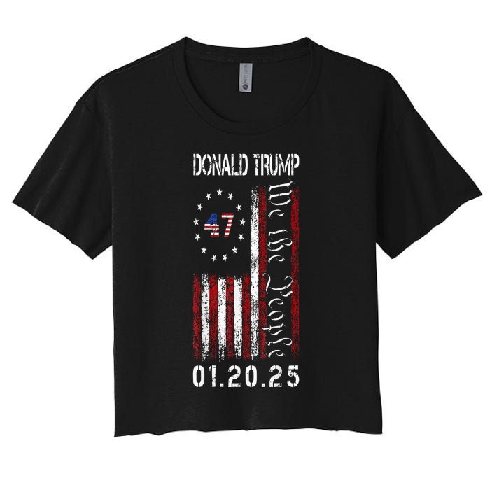 Donald Trump Inauguration Day 2025 47th President Usa Flag Women's Crop Top Tee