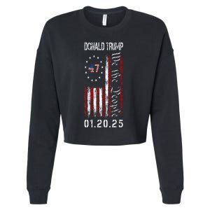 Donald Trump Inauguration Day 2025 47th President Usa Flag Cropped Pullover Crew