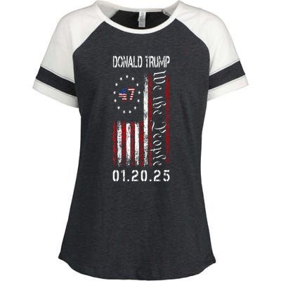 Donald Trump Inauguration Day 2025 47th President Usa Flag Enza Ladies Jersey Colorblock Tee