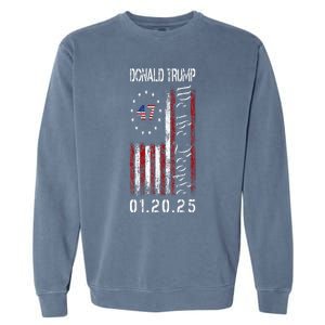 Donald Trump Inauguration Day 2025 47th President Usa Flag Garment-Dyed Sweatshirt