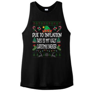 Due To Inflation Ugly Christmas Sweaters Funny Pjs Matching Ladies PosiCharge Tri-Blend Wicking Tank