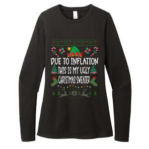 Due To Inflation Ugly Christmas Sweaters Funny Pjs Matching Womens CVC Long Sleeve Shirt