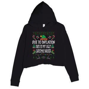 Due To Inflation Ugly Christmas Sweaters Funny Pjs Matching Crop Fleece Hoodie