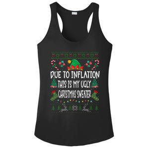 Due To Inflation Ugly Christmas Sweaters Funny Pjs Matching Ladies PosiCharge Competitor Racerback Tank