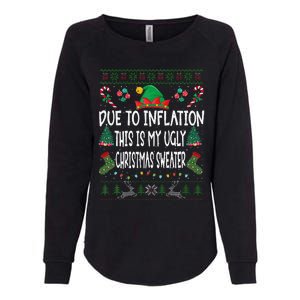 Due To Inflation Ugly Christmas Sweaters Funny Pjs Matching Womens California Wash Sweatshirt