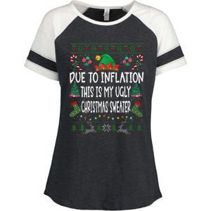 Due To Inflation Ugly Christmas Sweaters Funny Pjs Matching Enza Ladies Jersey Colorblock Tee