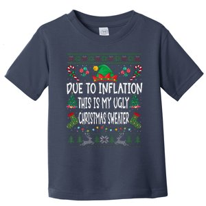 Due To Inflation Ugly Christmas Sweaters Funny Pjs Matching Toddler T-Shirt