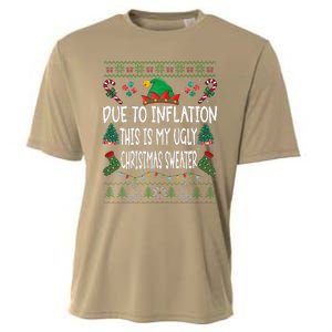 Due To Inflation Ugly Christmas Sweaters Funny Pjs Matching Cooling Performance Crew T-Shirt