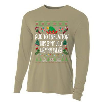 Due To Inflation Ugly Christmas Sweaters Funny Pjs Matching Cooling Performance Long Sleeve Crew