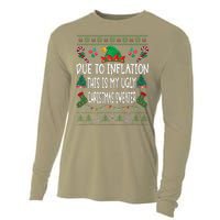 Due To Inflation Ugly Christmas Sweaters Funny Pjs Matching Cooling Performance Long Sleeve Crew