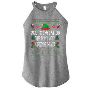 Due To Inflation Ugly Christmas Sweaters Funny Pjs Matching Women's Perfect Tri Rocker Tank