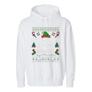 Due To Inflation Ugly Christmas Sweaters Funny Pjs Matching Garment-Dyed Fleece Hoodie