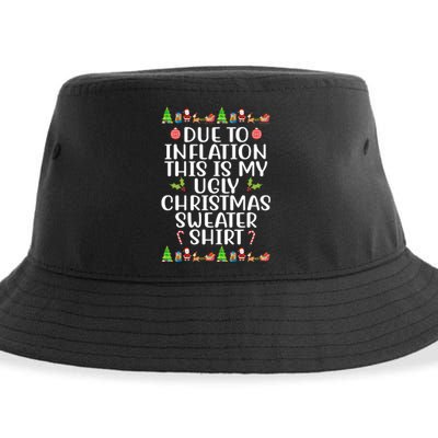 Due To Inflation This Is My Ugly Christmas Sweater Shirt Funny Sustainable Bucket Hat