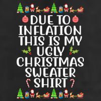 Due To Inflation This Is My Ugly Christmas Sweater Shirt Funny Adult Drive Performance Visor