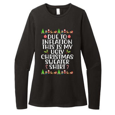 Due To Inflation This Is My Ugly Christmas Sweater Shirt Funny Womens CVC Long Sleeve Shirt