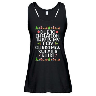 Due To Inflation This Is My Ugly Christmas Sweater Shirt Funny Ladies Essential Flowy Tank