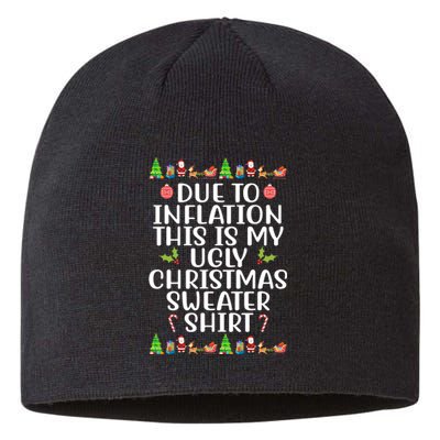 Due To Inflation This Is My Ugly Christmas Sweater Shirt Funny Sustainable Beanie