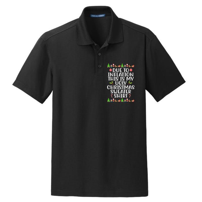 Due To Inflation This Is My Ugly Christmas Sweater Shirt Funny Dry Zone Grid Polo