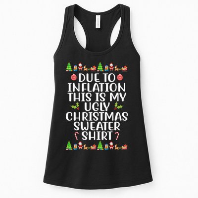 Due To Inflation This Is My Ugly Christmas Sweater Shirt Funny Womens Tank Top