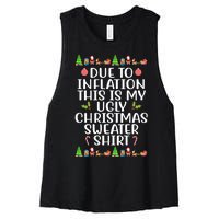 Due To Inflation This Is My Ugly Christmas Sweater Shirt Funny Women's Racerback Cropped Tank