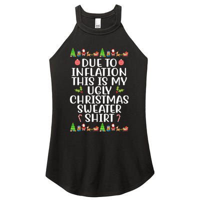 Due To Inflation This Is My Ugly Christmas Sweater Shirt Funny Women's Perfect Tri Rocker Tank