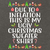 Due To Inflation This Is My Ugly Christmas Sweater Shirt Funny Cotton Canvas Backpack