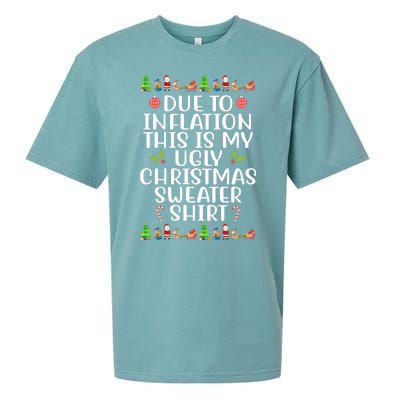 Due To Inflation This Is My Ugly Christmas Sweater Shirt Funny Sueded Cloud Jersey T-Shirt