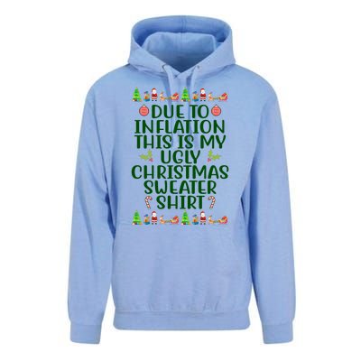 Due To Inflation This Is My Ugly Christmas Sweater Shirt Funny Unisex Surf Hoodie