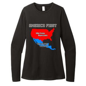 Donald Trump Illegal Build The Wall America First Womens CVC Long Sleeve Shirt