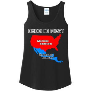 Donald Trump Illegal Build The Wall America First Ladies Essential Tank