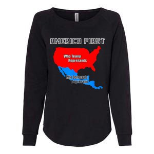 Donald Trump Illegal Build The Wall America First Womens California Wash Sweatshirt