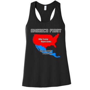 Donald Trump Illegal Build The Wall America First Women's Racerback Tank