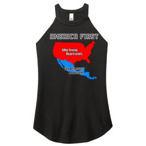 Donald Trump Illegal Build The Wall America First Women's Perfect Tri Rocker Tank