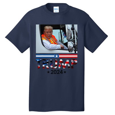 Donald Trump In Garbage Truck Team Garbage For Trump 2024 Tall T-Shirt