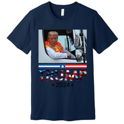 Donald Trump In Garbage Truck Team Garbage For Trump 2024 Premium T-Shirt