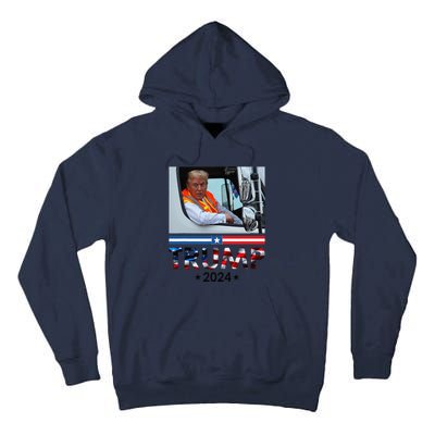 Donald Trump In Garbage Truck Team Garbage For Trump 2024 Tall Hoodie