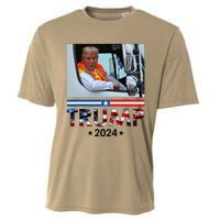 Donald Trump In Garbage Truck Team Garbage For Trump 2024 Cooling Performance Crew T-Shirt