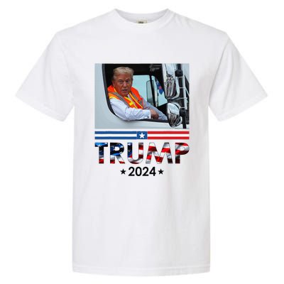 Donald Trump In Garbage Truck Team Garbage For Trump 2024 Garment-Dyed Heavyweight T-Shirt