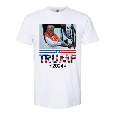 Donald Trump In Garbage Truck Team Garbage For Trump 2024 Softstyle CVC T-Shirt