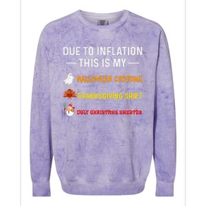 Due To Inflation This Is My Funny Halloween Costume Colorblast Crewneck Sweatshirt