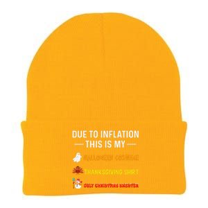 Due To Inflation This Is My Funny Halloween Costume Knit Cap Winter Beanie