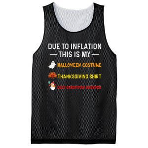 Due To Inflation This Is My Funny Halloween Costume Mesh Reversible Basketball Jersey Tank