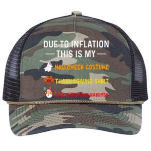 Due To Inflation This Is My Funny Halloween Costume Retro Rope Trucker Hat Cap